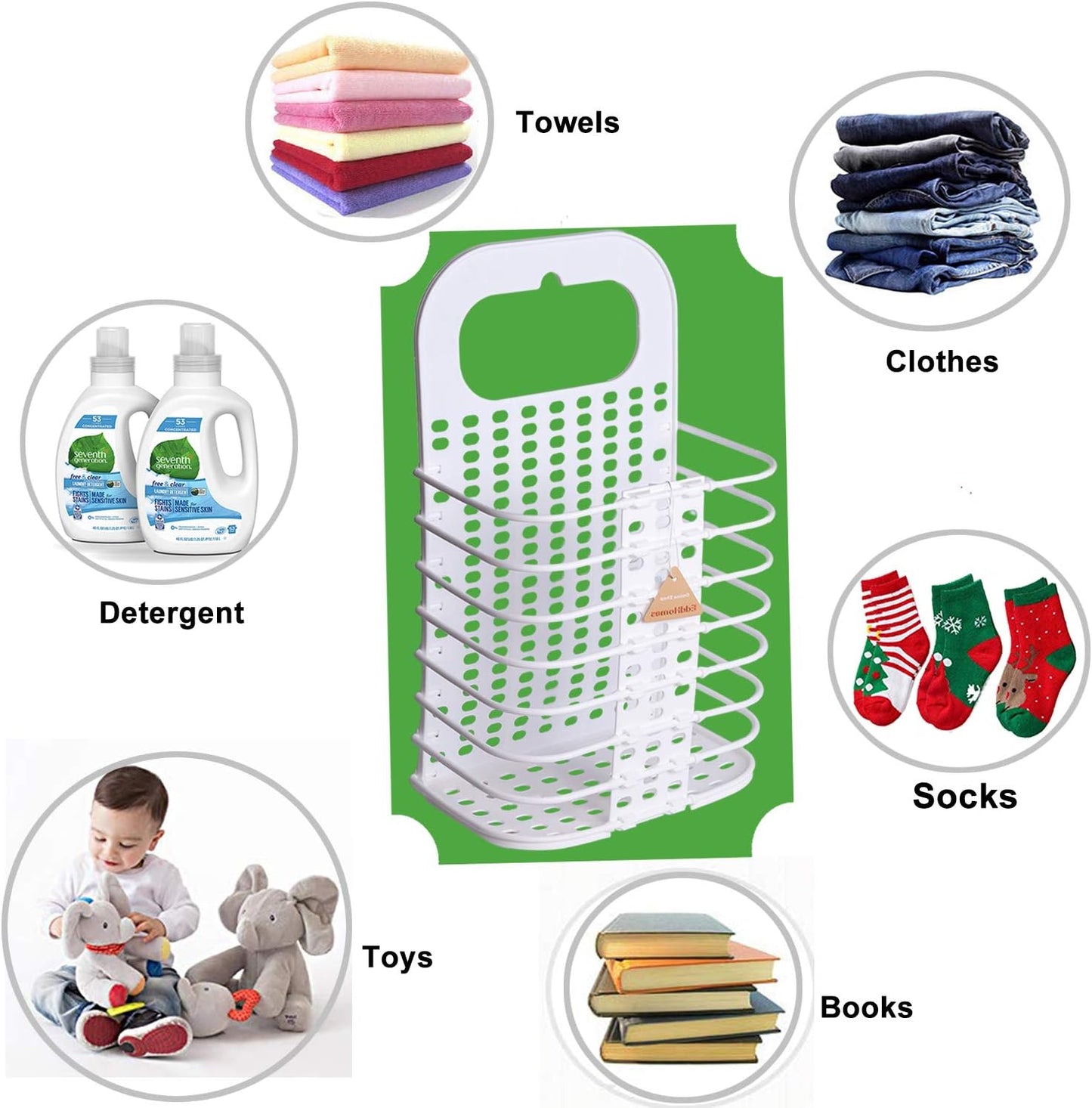 Wall-Mounted Folding Laundry Basket -