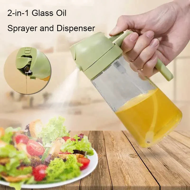 2-in-1 Glass Oil Dispenser and Sprayer