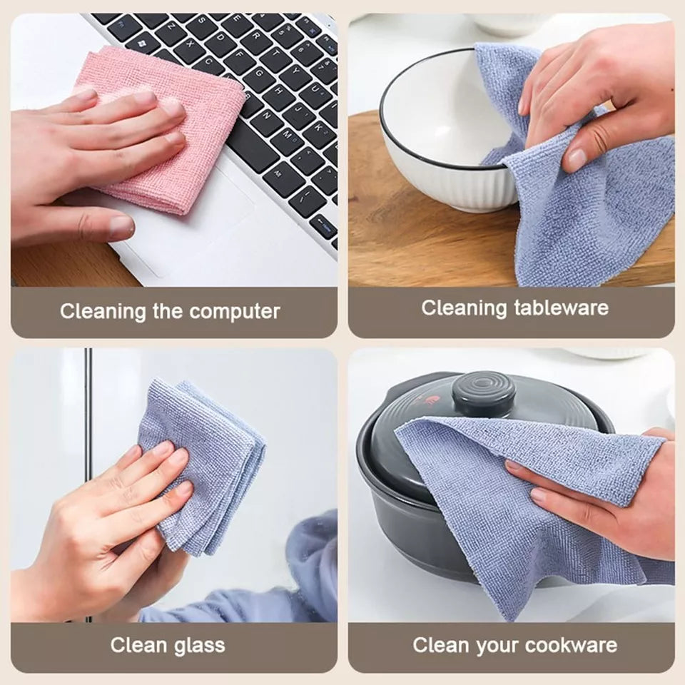 20 Pieces Reusable Microfiber Cleaning Cloths Box