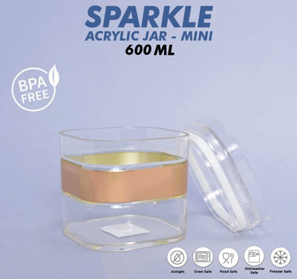 Pack Of 3 - Sparkle Acrylic Jar