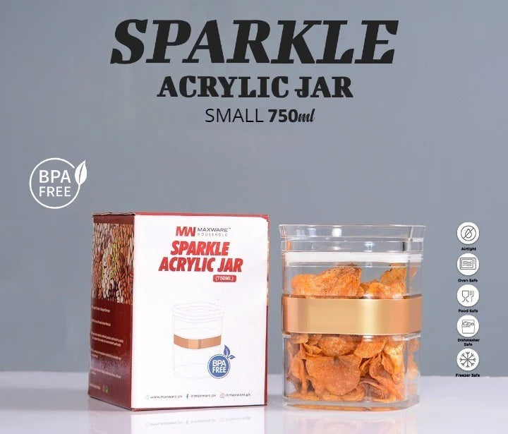 Pack Of 3 - Sparkle Acrylic Jar